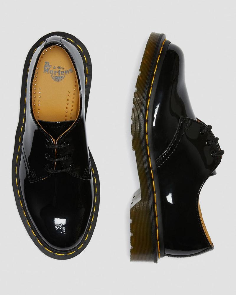 Black Women's Dr Martens 1461 Patent Leather Oxfords Shoes | CA 363FDN